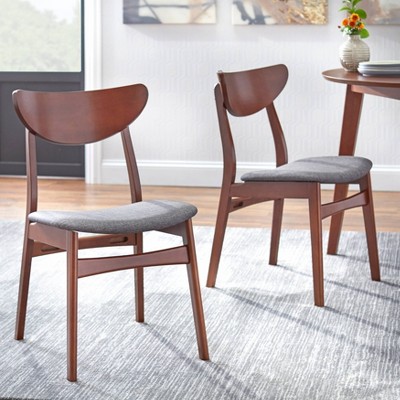 Set Of 2 Tania Dining Chair Dark Gray, Norwegian Danish Tapered Dining Chairs