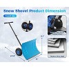 29in Wide Snow Shovel with Wheels, 20in Tall Steel Blade, 5-Position Angling Blade & Single Handle, Snow Plow for Clearing Driveway Sidewalks - 2 of 4