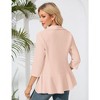 Womens 3/4 Sleeve Open Front Peplum Blazer Causal Business Notched Lapel Jacket Lightweight Slim Fit Suits Office Formal Blazer Jacket - Apricot,S - 2 of 4
