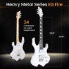 Pyle Heavy Metal EG Fire Electric Guitar Axe w/ Amplifier Kit - White Matte - 2 of 4