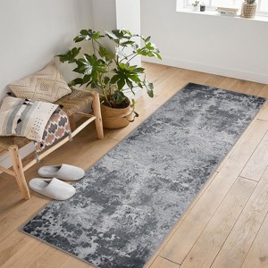 Acekool Modern Abstract Area Rug, Washable Soft Low Pile Non Slip Carpet for Living Room Bedroom Dining, Flat Weave, Easy Care - 1 of 4