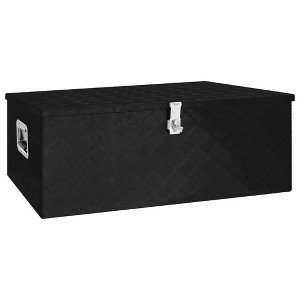 vidaXL Storage Box Black 39.4 in.x21.7 in.x14.6 in. Aluminum - 1 of 4