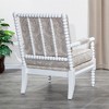 Hardwood Upholstered Spindle Accent Chair with Padded Armrests and Plush Cushions for Living Room - 3 of 4