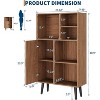 4-Tier Open Bookshelf with Legs, Walnut Bookcase Retro Wood Bookshelves Storage Organizer Shelf, Storage Organizer for Living Room/Home/Office - 4 of 4