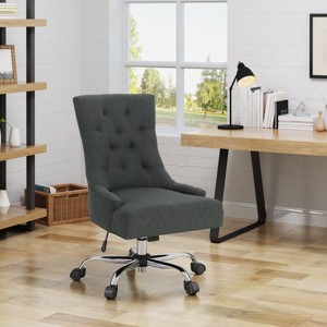 Tufted Office Chair with Adjustable Height & Swivel Base, Armless Fabric Desk Chair with Plush Seat Cushion-Cuddlewood - 1 of 4