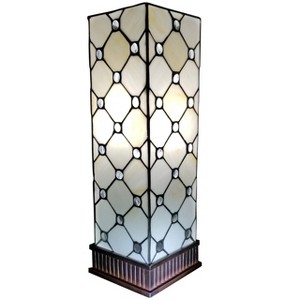 Amora Lighting Tiffany Style Table Lamp White JEWEL 18" High - 1 of 4