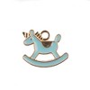 John Bead Sweet & Petite Small Simple Cute Charms Craft Embellishments Rocking Horse 16x13mm Light Blue 10 Pieces - 2 of 4