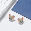 Frenchie Dog Stud Earrings for Women French Bulldog CZ Ginger Lyne Collection - 2 of 4
