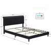 WhizMax Queen Platform Bed Frame with Adjustable Upholstered Headboard, Upholstered Mattress Foundation, No Box Spring Needed, Gray - 2 of 4