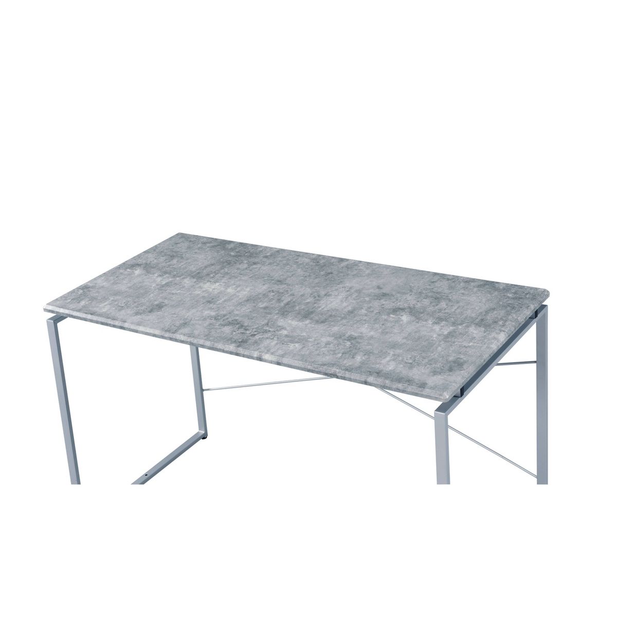 Jurgen Desk Faux Concrete - Acme Furniture: 47" Wide, Metal Frame, Veneer Surface, No Storage, Office Furniture - thumbnail 3