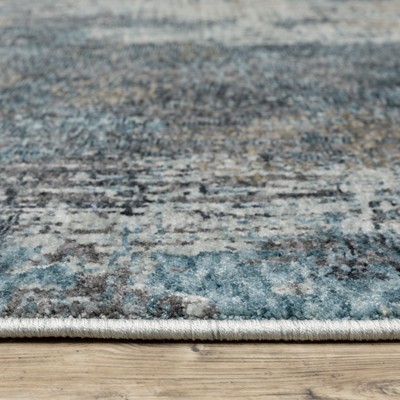 Hayden Blue and Beige Abstract 3'3" x 5' Area Rug