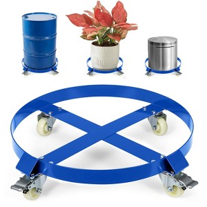 55 Gallon Drum Dolly 1000 lbs - Barrel Cart With Swivel Casters & Cross Braces, Non Tipping Drum Transport for Warehouse/Factories - 1 of 4