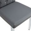 CAVINAS Velvet Armless Chairs, Dining Chairs with Metal Legs, Grid and Buckle Design for Kitchen, Conference Room, Living Room - 3 of 4