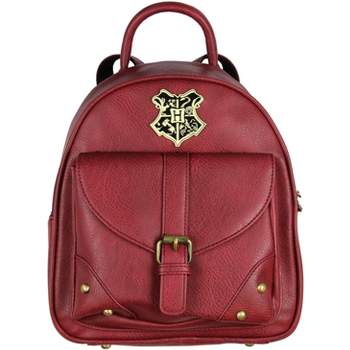 Harry Potter Bag Hogwarts School Crest Faux Leather Mini Backpack Red