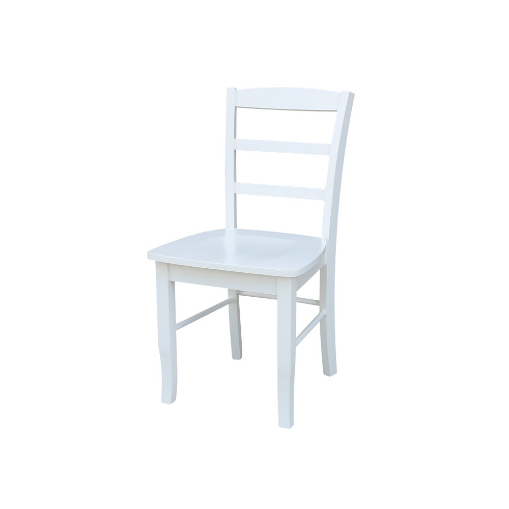 Photos - Chair Set of 2 Madrid Ladderback  White - International Concepts