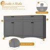 62.9" Farmhouse Rustic TV Stand for 70 Inch TV,Sideboard Buffet Cabinet with 2 Drawers & Adjustable Shelves for Living Room-Baofuwish - 3 of 4