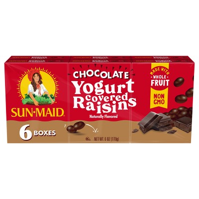 Sun-Maid Chocolate Yogurt Covered Raisins - 1oz / 6ct