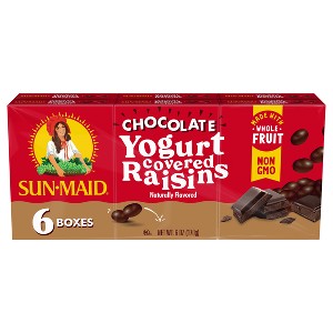 Sun-Maid Chocolate Yogurt Covered Raisins - 1oz / 6ct - 1 of 4