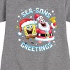 Girls' - SpongeBob SquarePants - Seasons Greetings Graphic Short Sleeve Fleece Dress - 2 of 4