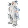 Northlight 24" Blue and Silver Ice Palace Santa Claus with Staff and Bag Christmas Figure - 4 of 4