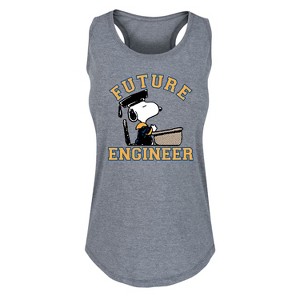 Women's - Peanuts - Space Snoopy Graphic Racerback Tank - 1 of 4