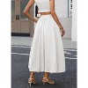 Women's Y2K Bubble Hem Maxi Skirt - Puffy A-Line Long Skirt with Pockets & Elastic Waist White - 3 of 4