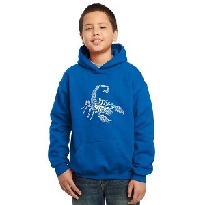 LA Pop Art Boy's Word Art Hooded Sweatshirt - Types of Scorpions - 1 of 4