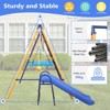 Sevobal Patio Swings 7 in 1 Metal Swing Set with Slide Climbing Net Gym Ring and Basket for Backyard Patio Garden, Multicolored, 159.7"*70.5"*79.5" - 4 of 4