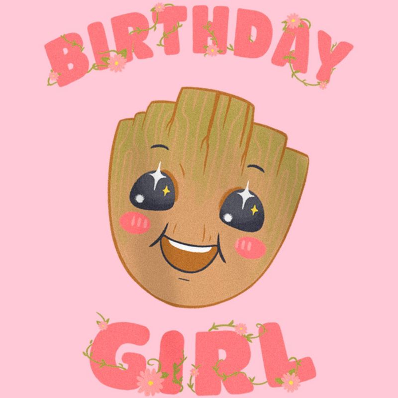 Girl's Marvel: Guardians of the Galaxy Baby Face Birthday Girl Groot T-Shirt, 2 of 5