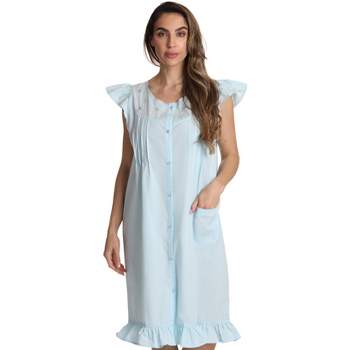 Dreamcrest Cap Sleeve Woven Nightgown with Floral Embroidery - Cute PJ Sleepwear