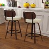 Hrinhom 16.9"W Swivel Bar Chairs Set of 2,Mid-Century Modern Upholstered Bar Stools With Wood Legs - 3 of 4