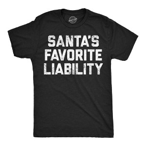 Mens Funny T Shirts Santas Favorite Liability Sarcastic Christmas Graphic Novelty Tee For Men - Crazy Dog Men's T Shirt Gift For Christmas - 1 of 4