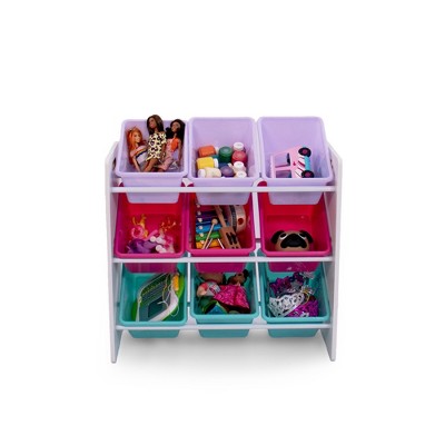 Kids' Multicolor Plastic and Wood Toy Storage Organizer
