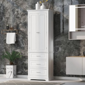 NicBex Tall Bathroom Storage Cabinet with 2/3 Drawers,Freestanding Bathroom Cabinet with Adjustable Shelves,Storage Cabinet for Bathroom,Office - 1 of 4