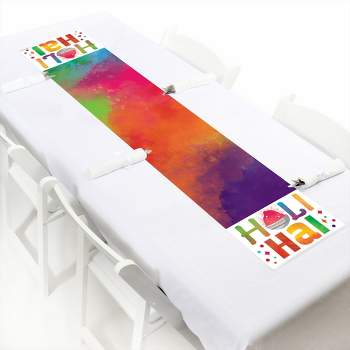 Big Dot of Happiness Holi Hai - Petite Festival of Colors Party Paper Table Runner - 12 x 60 inches