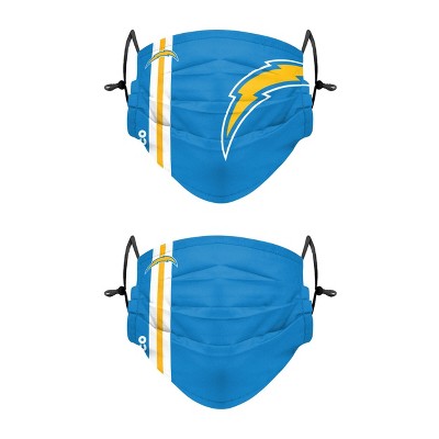 NFL Los Angeles Chargers Adult Gameday Adjustable Face Covering - 2pk