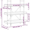 vidaXL Bookcase - 3-Tier Ample Storage Bookshelf with Adjustable Feet; Industrial Style Engineered Wood Book Stand - 4 of 4