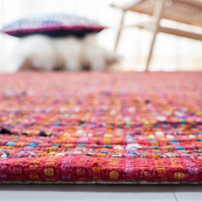 Hand-Tufted Red Cotton 8' x 10' Reversible Area Rug