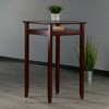 Halo Square Bar height Table with Glass Top Wood/Walnut - Winsome: Storage Shelf, Modern Style, Kitchen Display - 3 of 4