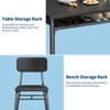 Dining Table Set for 4 with Storage Rack, 5-Piece Kitchen Table and Upholstered Chairs of 4, Tabletop & Heavy-Duty - 4 of 4