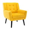 CAVINAS Modern Linen-Blend Upholstered Accent Chair with Metal Legs,Luxury Armchair for Living Room,Bedroom - 2 of 4