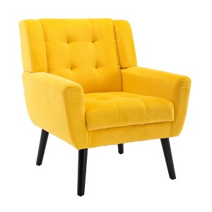 NicBex Velvet Accent Chair Modern Upholstered Armchair with Metal Legs,Side Chair with Lounge Seat for Living Room,Bedroom - 1 of 4