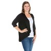 24seven Comfort Apparel Women's Plus Elbow Length Open Cardigan - 2 of 4
