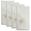 Saro Lifestyle Starburst Napkin, 19" Square, White (Set of 4) - 3 of 4