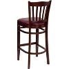 Emma and Oliver Vertical Slat Back Wooden Restaurant Dining Barstool - 3 of 4