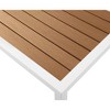 Meridian Furniture,Nizuc Wood Look Accent Paneling Outdoor Patio Aluminum Coffee Table - 4 of 4