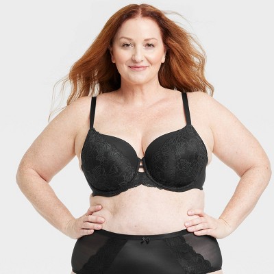 Auden Plus Size Lightly Lined Wirefree T-shirt Bra 46d Black Full