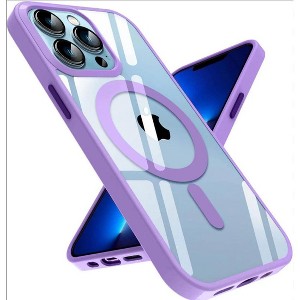 Entronix [Magnetic] Case Compatible with iPhone 14 Pro Max - [Clear Back] Soft Matte Frame - 1 of 4