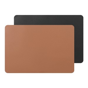 Unique Bargains Kitchen Faux Leather Easy to Clean Placemats 17" x 12" 2 Pcs - 1 of 4