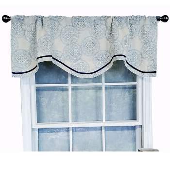 RLF Home Modern Design Classic Spindrift Cornice Style Window Valance 50" x 17" Blue